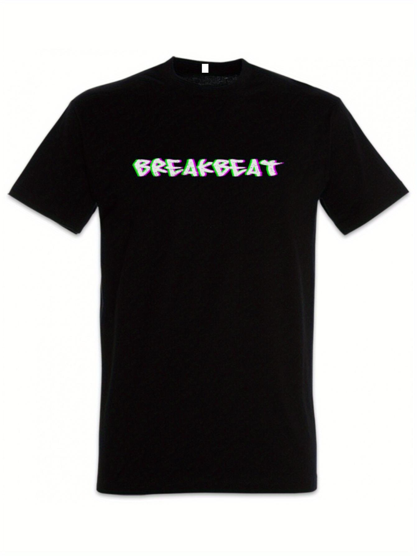Men S Breakbeat Glitch Graphic T-Shirt- Black with Neon Green Audio Synthesizer LFO Sound Wave Design XXXXL