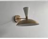 Mid Century Wall Light Fixture Raw Brass & Perfect White Sconce