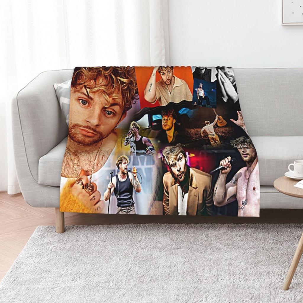 Tom Grennan Throw Blanket Shaggy Furry Soft Blanket for Bedroom Living Room