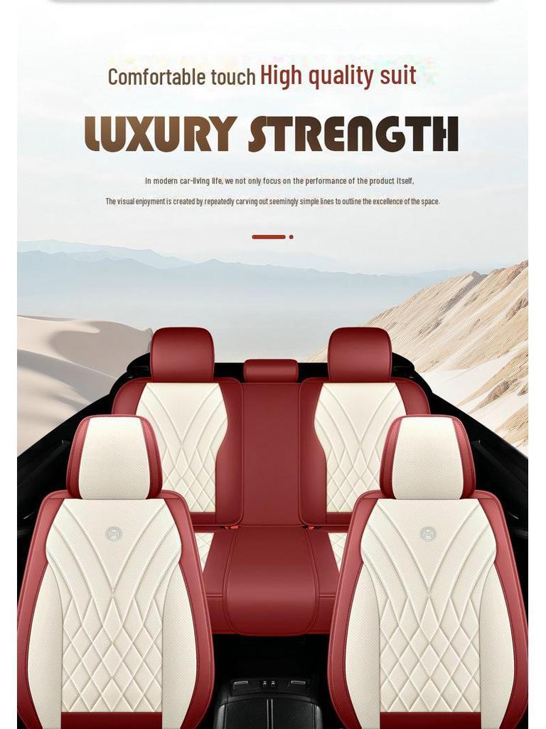 Cojín Universal de Cuero Completo para Asiento de Coche para las Cuatro Estaciones - Resistente al Desgaste y Transpirable, Diseño Todo Incluido