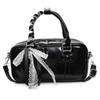Y2K Korean Kawaii Bowling Bags For Women Designer Handbags And Purses 2026 New PU Leather Commuting Shoulder Crossbody Bag