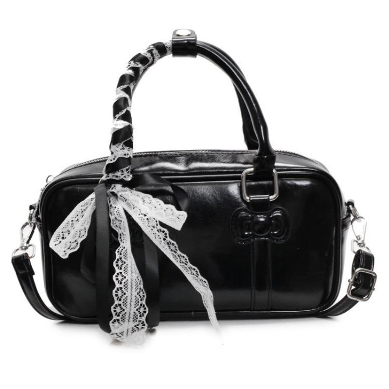 Y2K Korean Kawaii Bowling Bags For Women Designer Handbags And Purses 2026 New PU Leather Commuting Shoulder Crossbody Bag