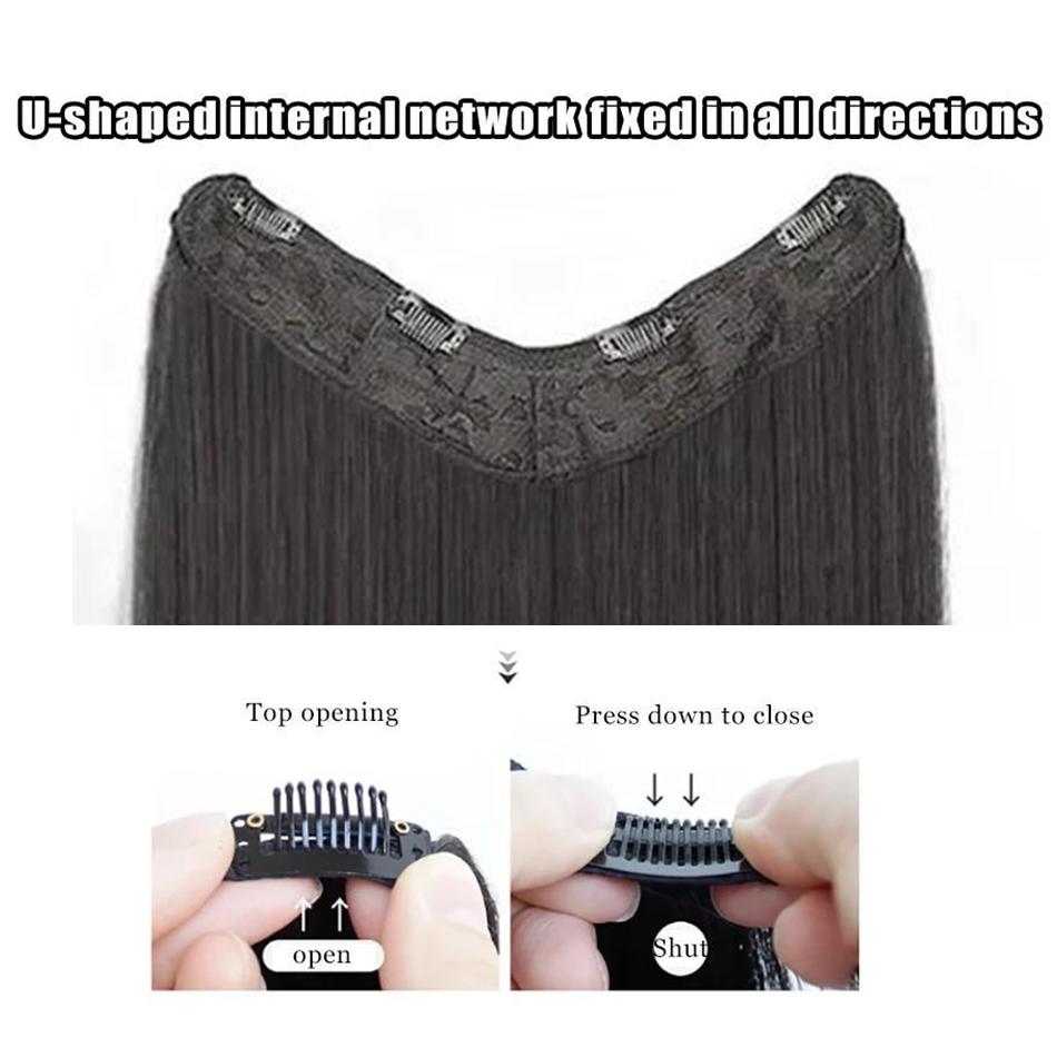 Synthetic artificial Long Curly Clip In Hair Extensions Painted Water Wave Pattern Wig Pieces Increase Volume Fluffy Hairpiece