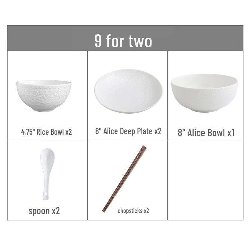 Chinese Underglaze Ceramic Dinnerware Set