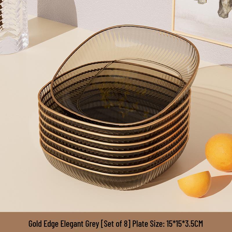 Elegant Transparent Vinegar and Snack Dish - Food Grade Plastic Plate for Dipping Sauces