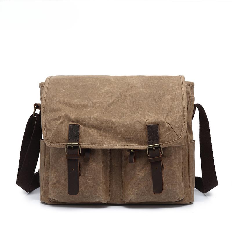 Vintage Canvas Satchel Casual Shoulder Bag Men's Business Computer Bag Student Schoolbag Men's Bag