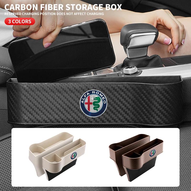 Car Seat Crevice Gaps Storage Box Seat Organizer Gap Slit Filler Holder For Alfa Romeo Sportiva Giulia Giulietta 159 156 Stelvio MV8