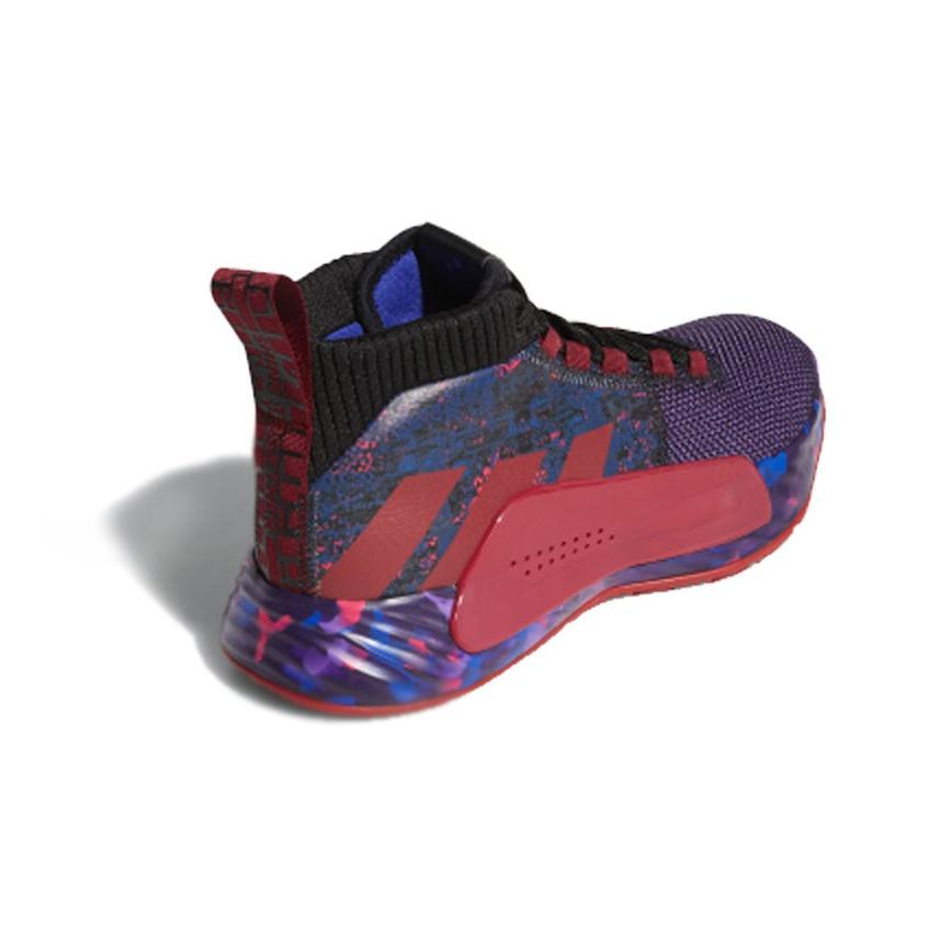 adidas D Lillard 5 Shock Absorption Non-Slip Wear-Resistant Mid-Top Basketball Shoes Men Sneakers Purple Red EF8663