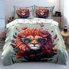 Lion with floral elements. Bedding sets Duvet cover sets Duvet covers Pillowcases(1 * Duvet Cover 2 * Pillowcases, without duvet insert)
