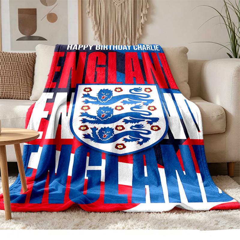 England FA Crest Soft and Comfortable Flannel Suitable for Sofas Living Rooms Outdoor Camping Travel and Also Makes a Great Anniversary Gif