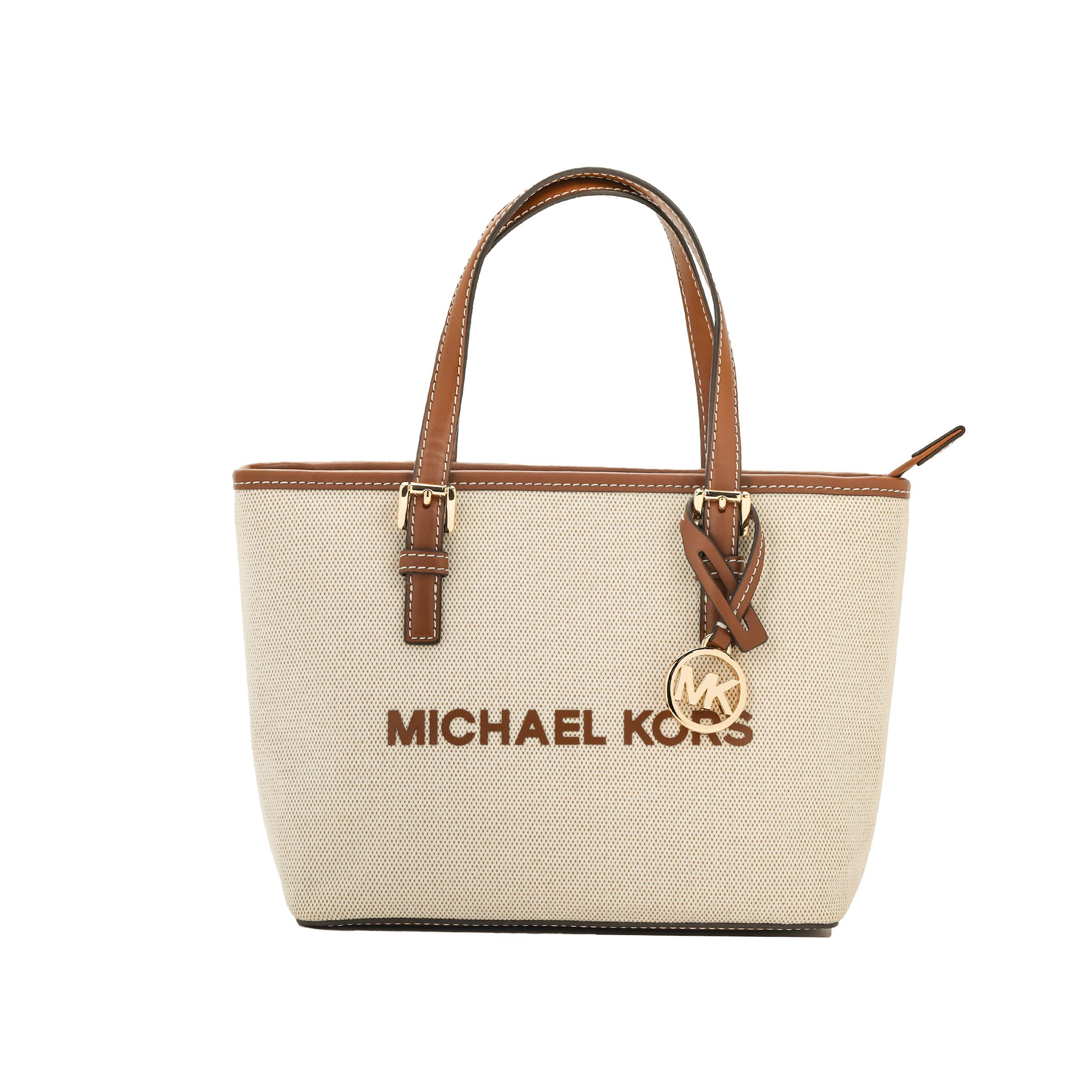 

Michael Kors Mk Jet Set Travel Fashion Simple Logo Tote Bag Women tote bags Beige Brown 35S4GTVT0C-0230 Basic Set (Bag+Dust Bag)