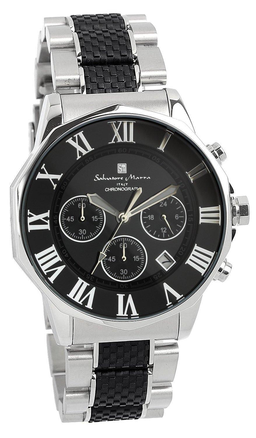 

[Salvatore Marra] Wristwatch, Chronograph, 10 ATM Water Resistant, Business, Formal, Italian Brand, Limited Edition, Men s, SM15104 (Silver x Black)