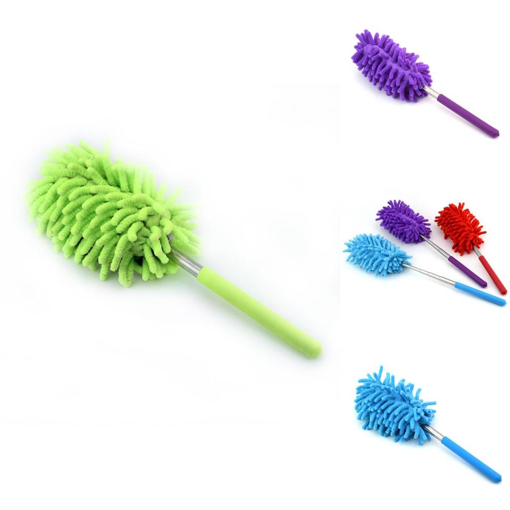 Stainless Steel Extendable Duster With Synthetic Fiber Head For Home Cleaning