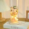 Five Immortal Flowers with Light Strip Glass Cover, High-end Desktop Ornament Qixi Festival Valentine's Day Gift
