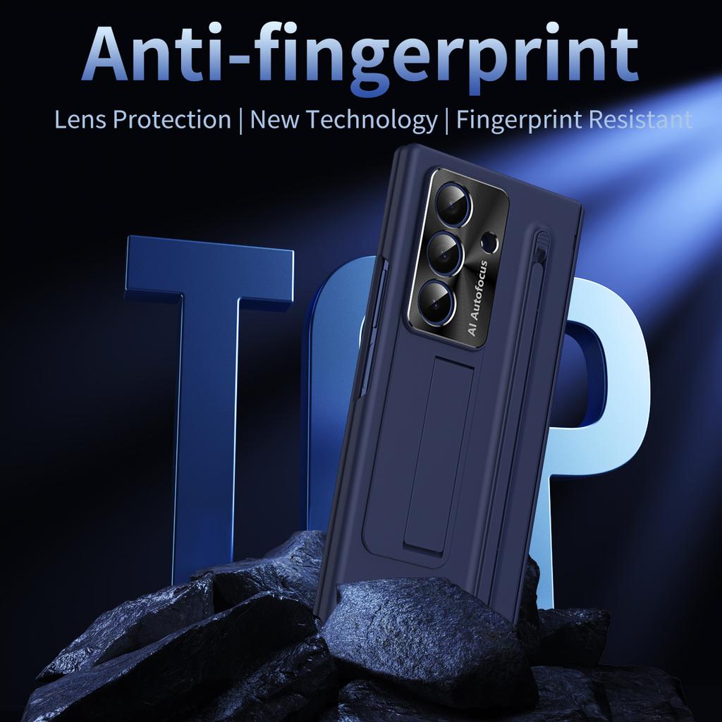 For Samsung Galaxy Z Fold 7 Case Hard With Stand Tempered Glass Film Protective Back Cover For Samsung Z Fold7 6 5 4 Phone Shell