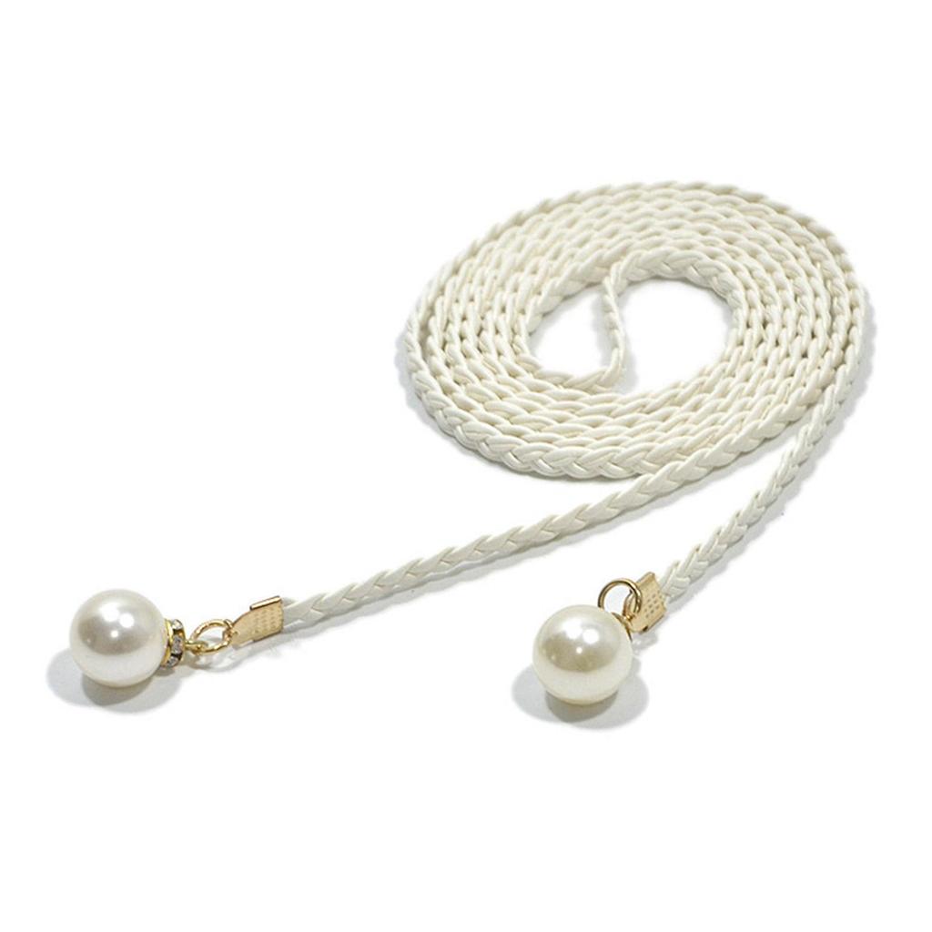 Cinturón de estilo bohemio para mujer, delicado cinturón trenzado con adornos de perlas, cinturón de verano para mujer, cinturón de playa para verano