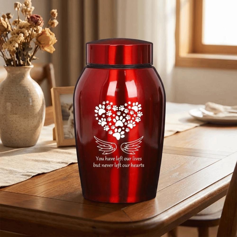 Sealed Pets Cremation Urn Pet Paw Print Dog Cat Cremation Urns Memento Burial Holder  Ashes Storage