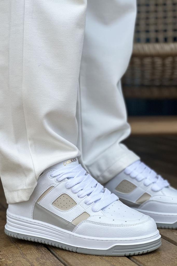 Chekich H New Collection CH2410 Avax Men Sports Shoe White Black Brown Tan