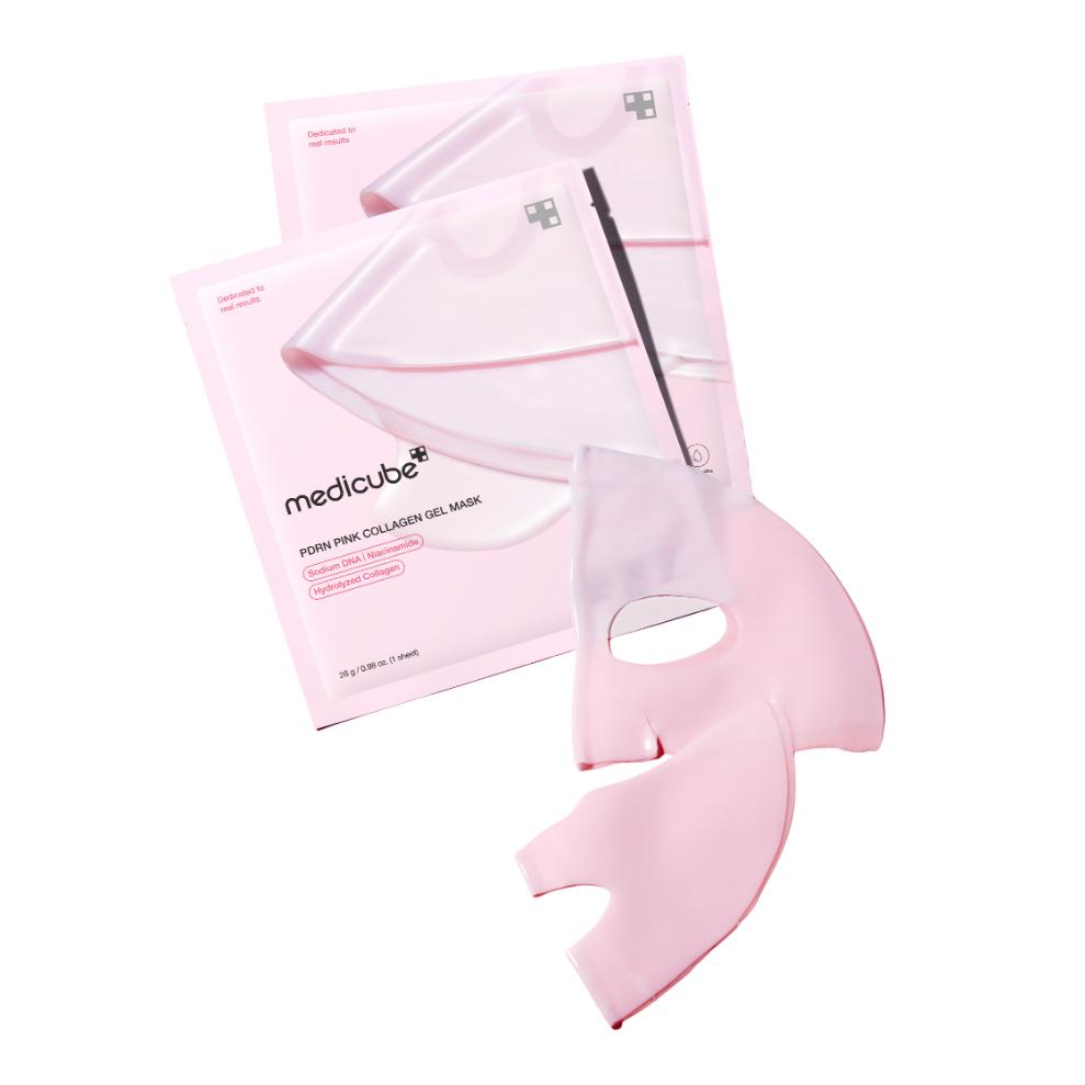 

MediCube PDRN Розовая коллагеновая гелевая маска – Интенсивная охлаждающая и укрепляющая тканевая маска (4шт), Корейский