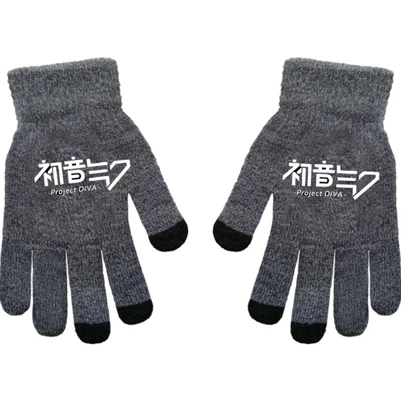 Black Butler Charles Sebastian Anime Online Game Peripheral Gloves Gray Full-finger Autumn and Winter Warm and Cold Protection