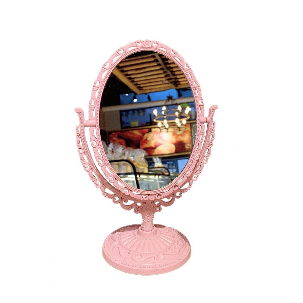 Desktop Mirror Classic Vintage Elegant Tabletop Makeup Mirror Heart-Shaped Princess Mirror