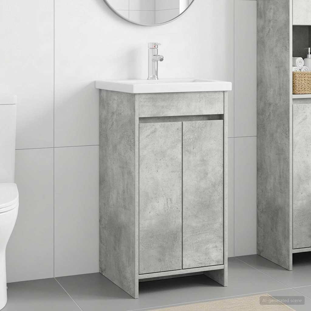 Bathroom Cabinet with Washbasin Concrete Grey 42 x 40 x 84.5 cm