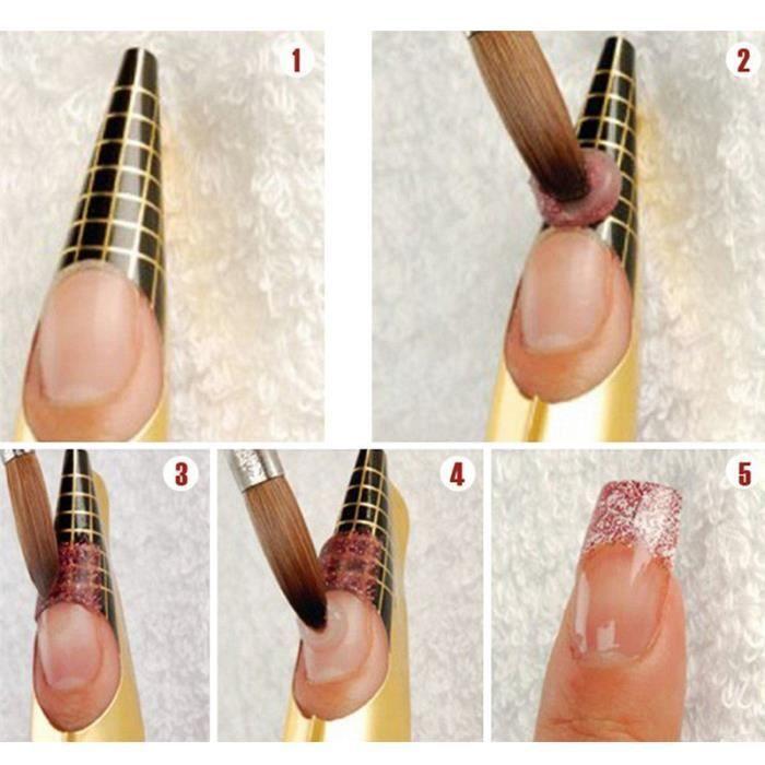 Faux ongles - 500Pcs - Chablon adhésif - Autocollants nail art - Outils manucure