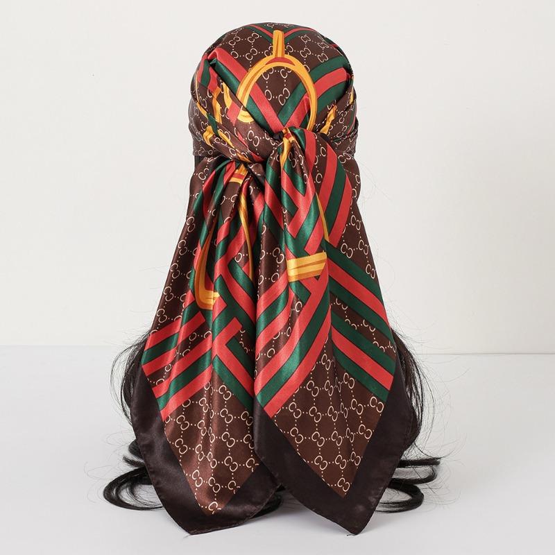 New cashew print silk scarf women's trend versatile shawl satin headscarf 90 square scarf scarf women