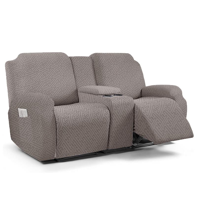 2Set Nordic Jacquard Split Recliner Armchair Cover With Cup Holder Anti-Slip Sofa Slipcover Relax Couch Covers For Living Room