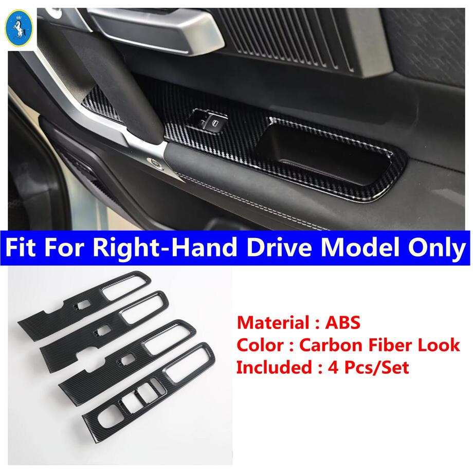RHD Carbon Fiber Look Inner Door Armrest Window Lift Button Cover Trim For Chery Tiggo Jaecoo7 TJ-1  - 2025 Car Accessories