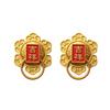 2pcs Unique Chinese Style Door Knocker Fridge Magnet 3D Resin Fridge Sticker Blessing Gold Magnetic Sticker Collection