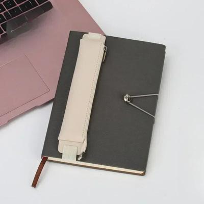 1Pc PU Leather Pencil Bag Notebook Elastic Rubber Band Buckle Pen Clip Portable Lightweight Pen Holder Case School Supplies
