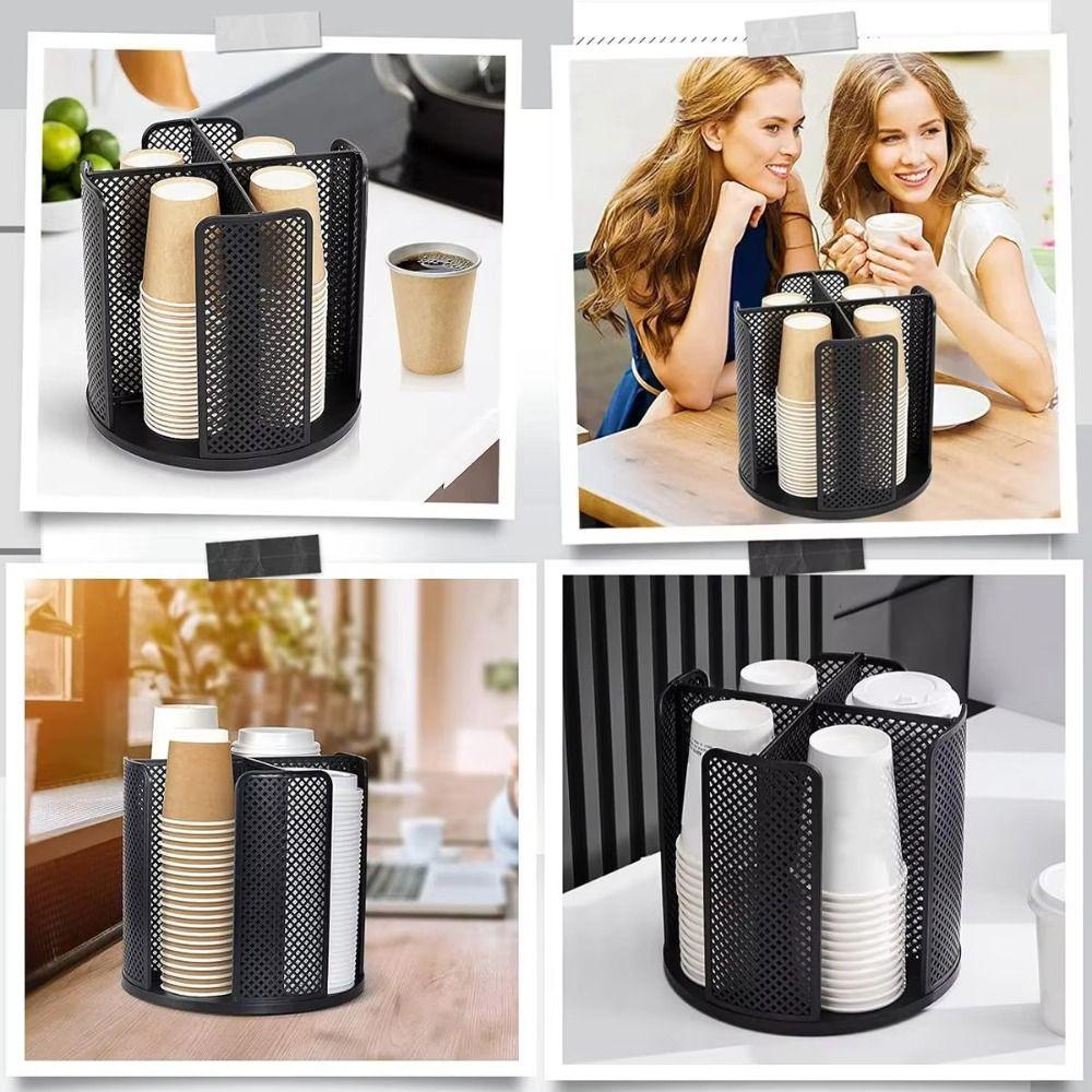 Removable Coffee Cup Dispenser 4 Compartments Desktop Storage Organizer  Coffee Shop
