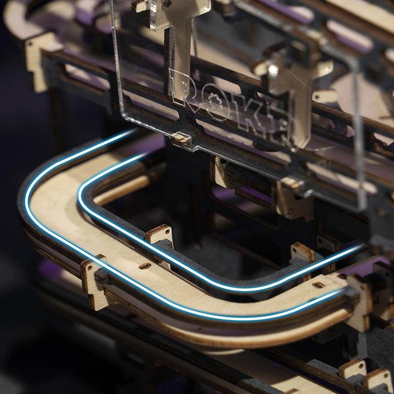 ROBOTIME ROKR 3D Wooden Puzzles for Adults Marble Run Model Building Kit(LGA01 Marble Night City)