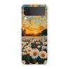 Transparent Phone Case For Samsung Galaxy Z Flip 3 4 5 6 7 Hard Folding PC Z Flip3 Flip4 Cover Soft Pale Little Flower