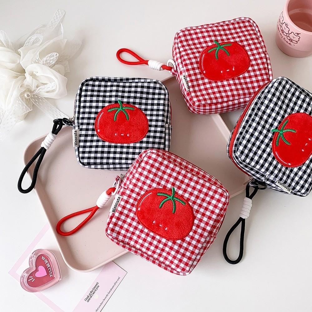 Cloth Checkered Korean Style Pencil Case Tomato Pen Bag Pencil Pouch Girl Kids Children