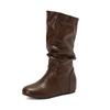 New European and American Autumn and Winter Medium Tube Women's Boots Inner Water Table Casual Stacking Boots Martin Boots Large Size Boots