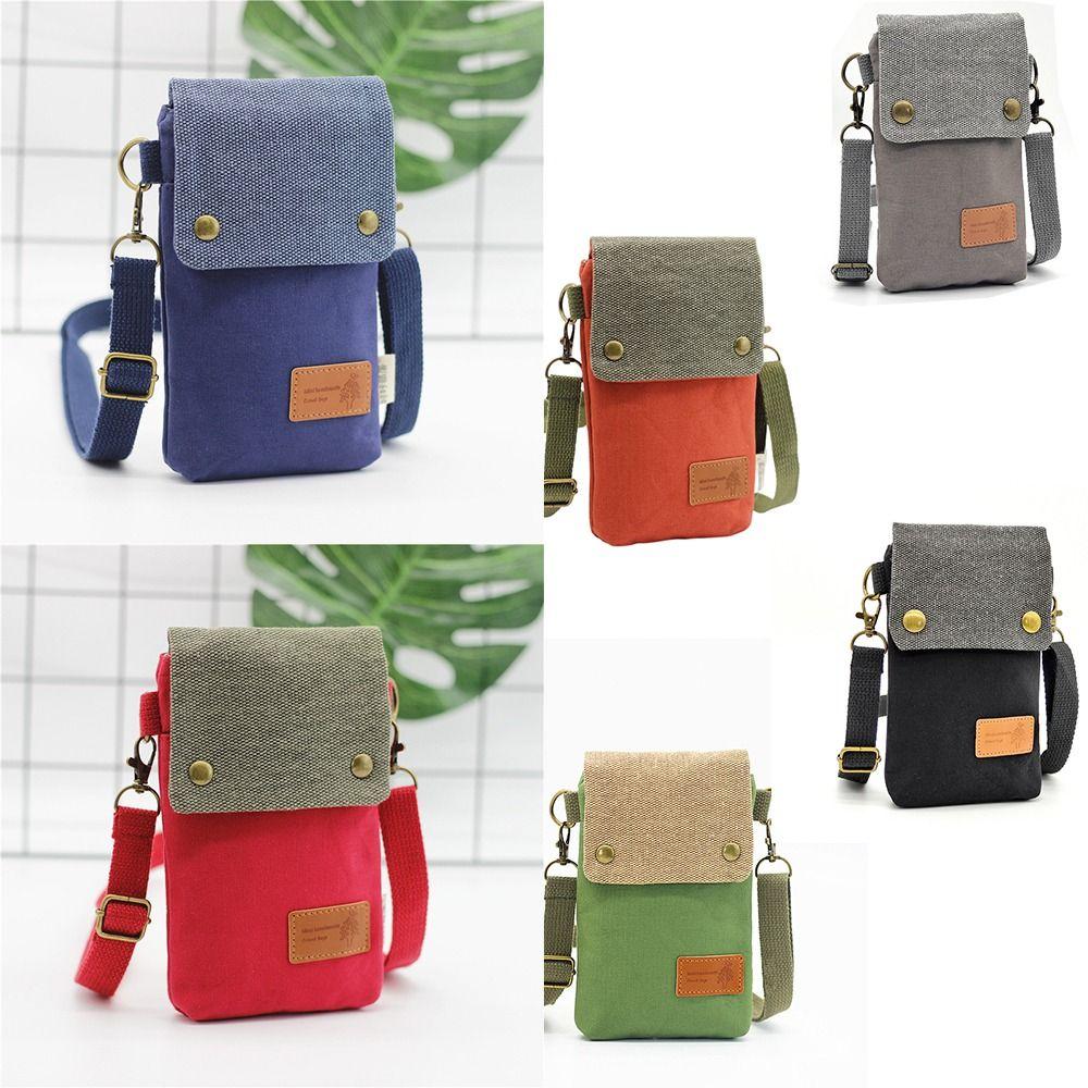 

Canvas Small Handbag Three Layer Phone Bag Fashion Crossbody Bag for Women