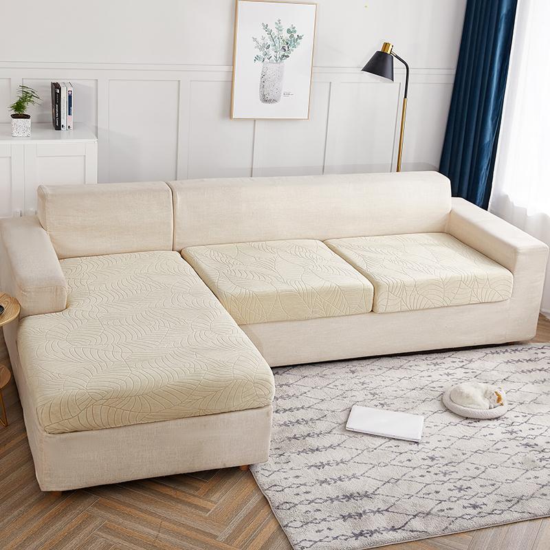 Husă de pernă de canapea de culoare solidă din jacquard, elasticitate mare, frumoasă, lavabilă, detașabilă, potrivită pentru uz casnic