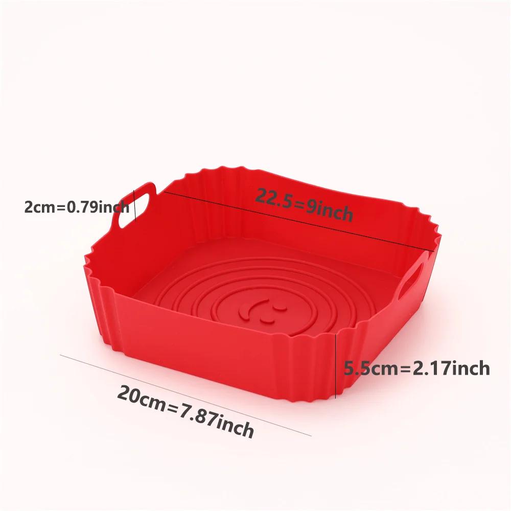 Silicone Air Fryers Oven Baking Tray Reusable Airfryer Pizza Pan Accessories Airfryer Non-stick Silicone Liner Kitchen Gadgets