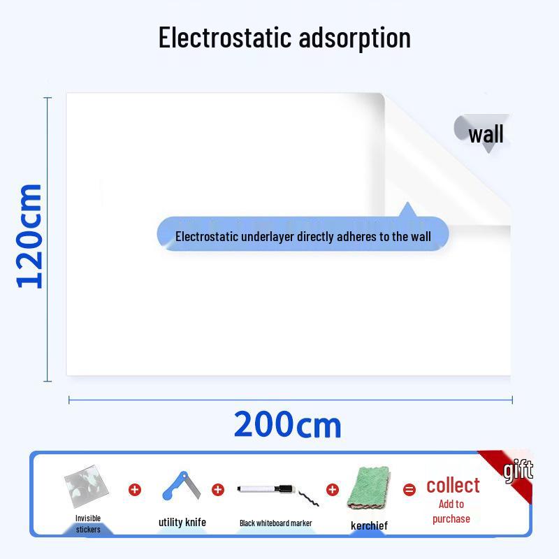 Ultra-Thin Portable Whiteboard Sticker - Erasable, No Glue, Wall-Safe