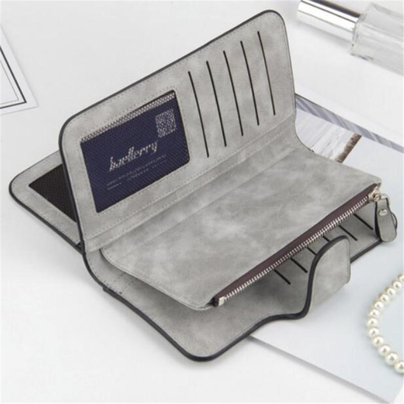 Women Scrub Leather Long Wallet High Quality Ladies Clutch Wallet Lady Purses Large Capacity Wallets Carteira Feminina 5 Choices