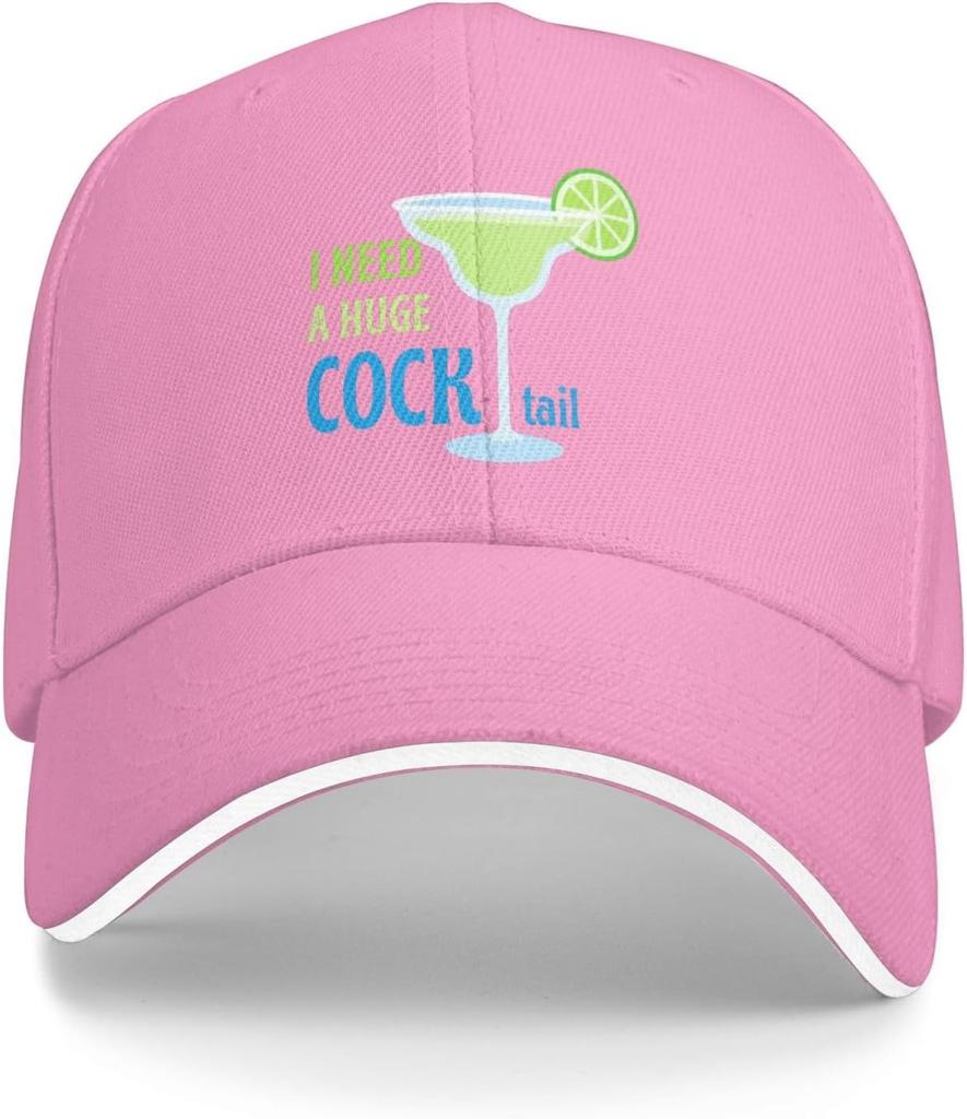 I Need A Huge Cocktail Margarita Funny Drinking Baseball Cap Polyester Adjustable Outdoor