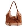 Korean Suede Portable Bucket Bag Women's 2025 New Trendy Fashion Plush Bag Versatile Large-capacity Tote Bag