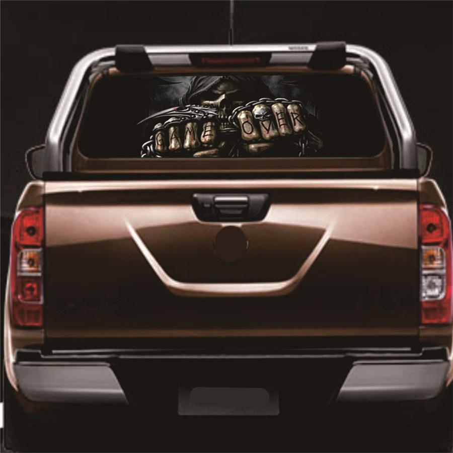135x36cm Rear Window Sticker Grim Reaper Skull Style For Pickup Truck Universal