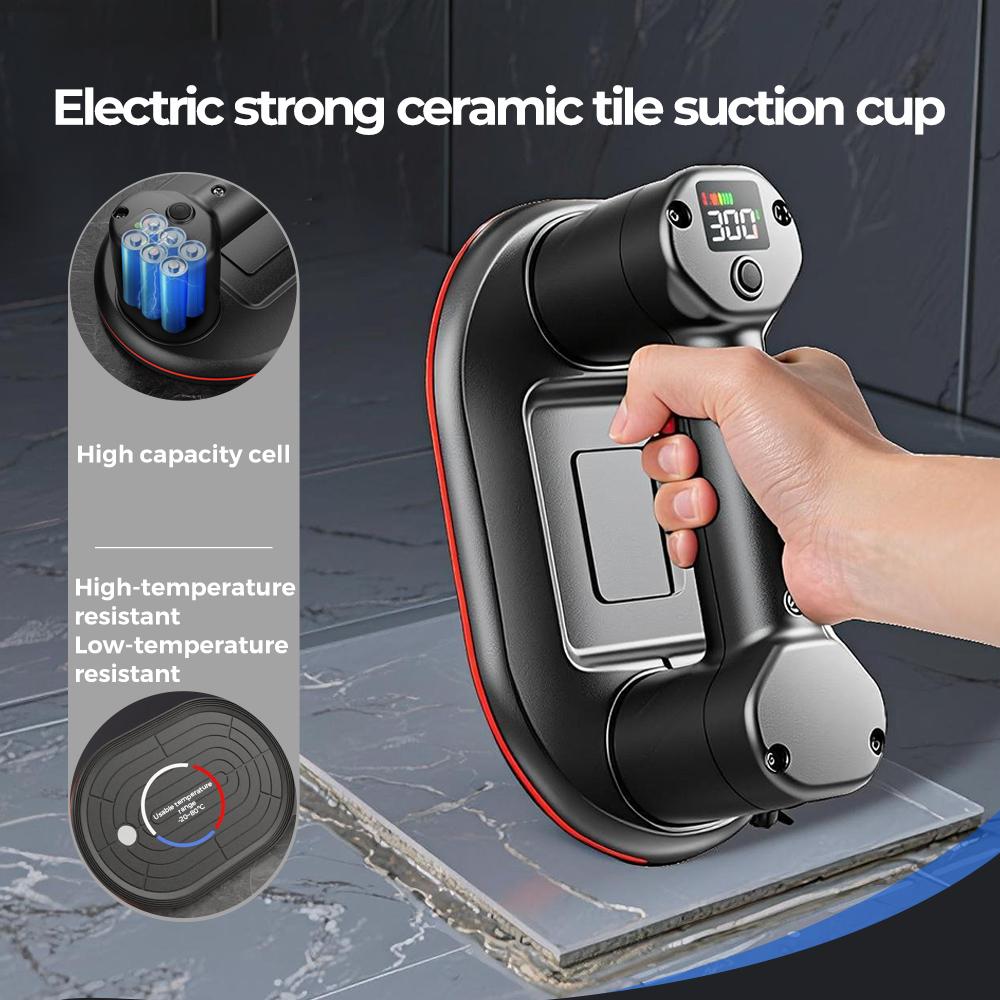 Powerful Electric Vacuum Suction Cup 300KG Load Heavy Duty Granite Tile Glass Lifter Intelligent Display Industrial Grade