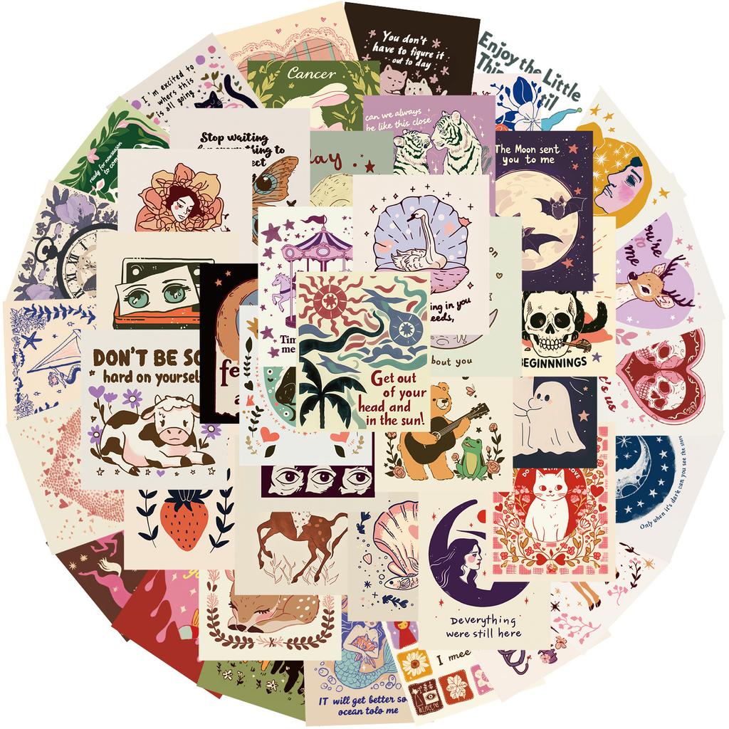 50pcs Bizarre Inspirational Encouragement Graffiti Stickers Phone Guitar Laptop Notebook Suitcase Waterproof Sticker Kids Toys