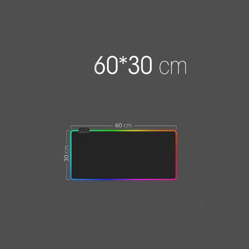 LED Light Mousepad RGB Keyboard Cover Desk-mat Colorful Surface Black Mouse Pad Waterproof Multi-size World Computer Gamer