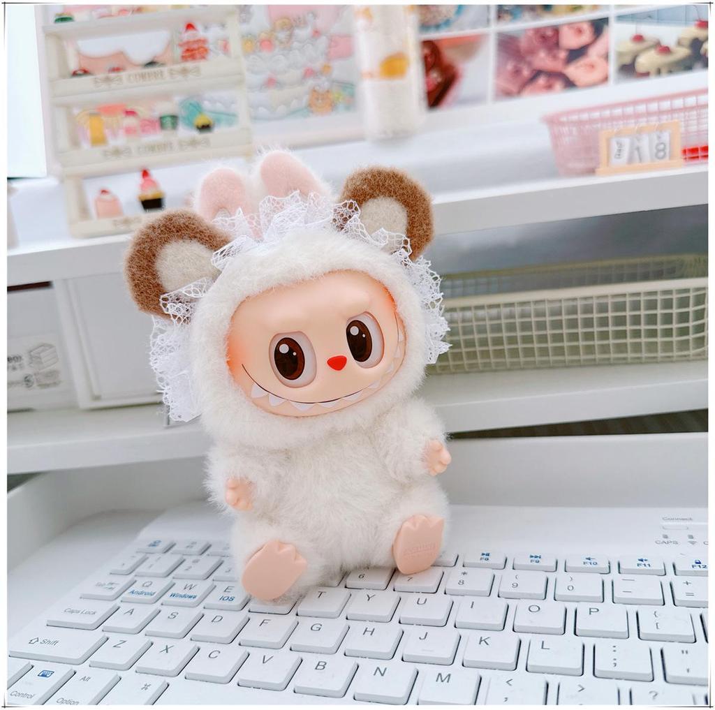 First, Second, and Third Generation Labubu Doll Clothes & Accessories Set: Includes 17cm and 10cm Doll Clothes, Crossbody Bag, and Hair Clip.