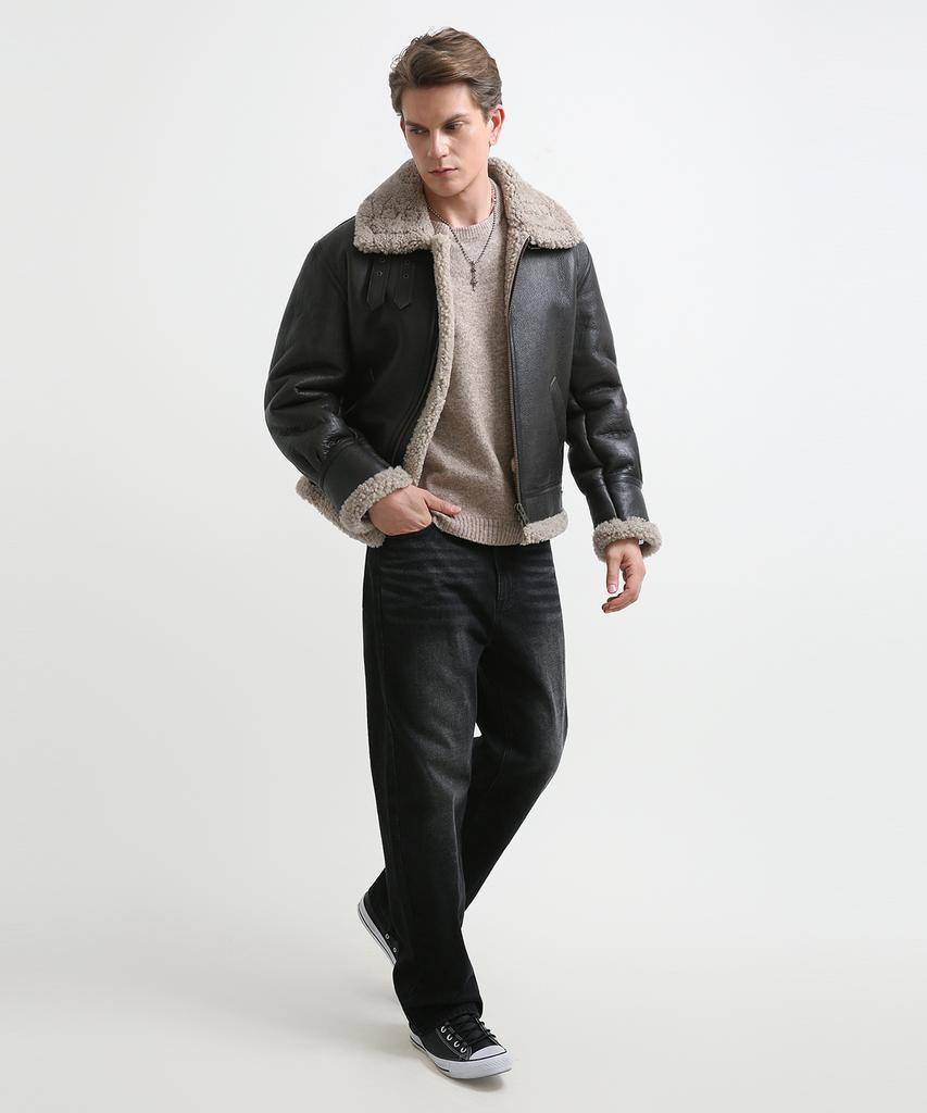 Seuteulaikeu Fine Blend Classic Crew Neck Knit (Light Brown)